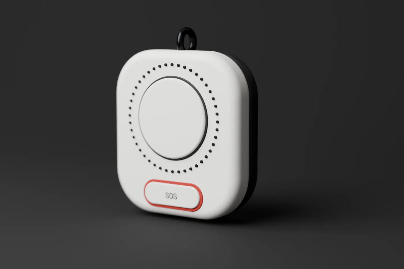 The Veema voice companion, a small clip-on device with a large round button